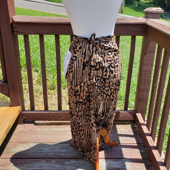 SOLD Animal Print Faux Wrap Skirt - Picture 3 of 4